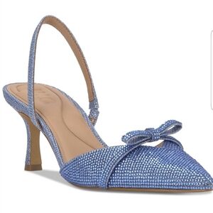 INC International Concepts Blue Rhinestone Slingback Heels